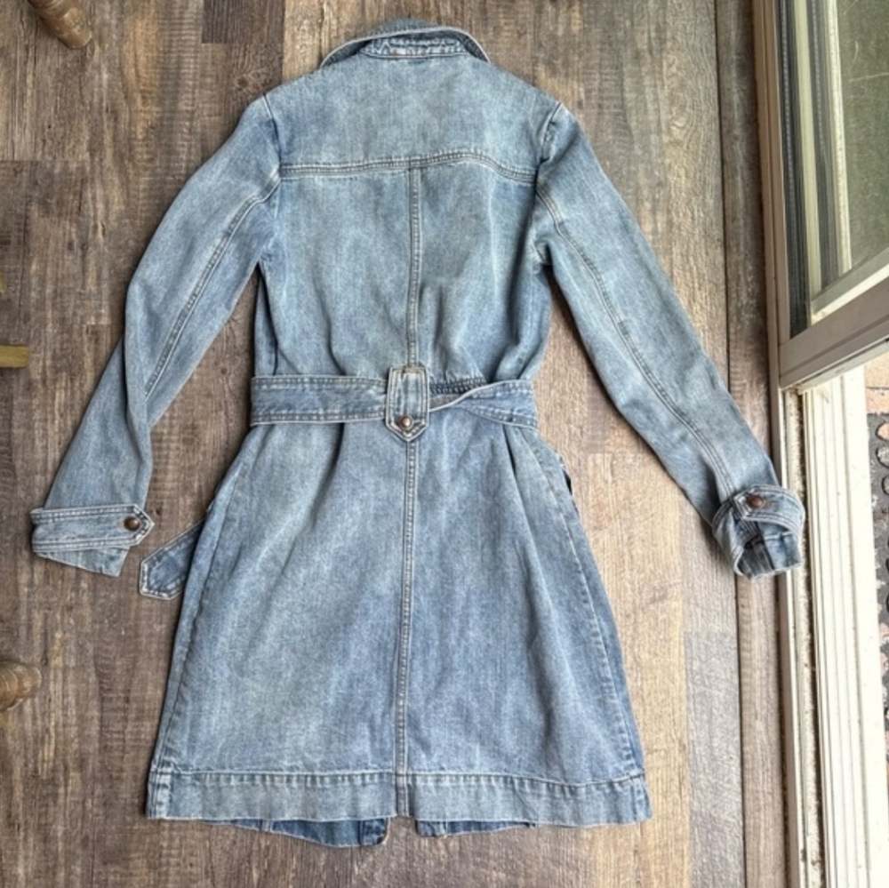 Free People Womens Denim Jean Button Up Dress Size XS - Picture 8 of 8